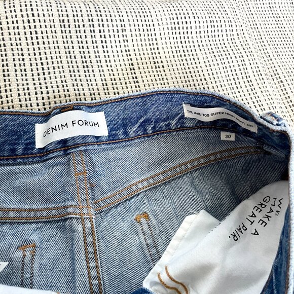 Aritzia Denim Forum Light Wash The Jane '70s Super High Boot - Picture 4 of 7